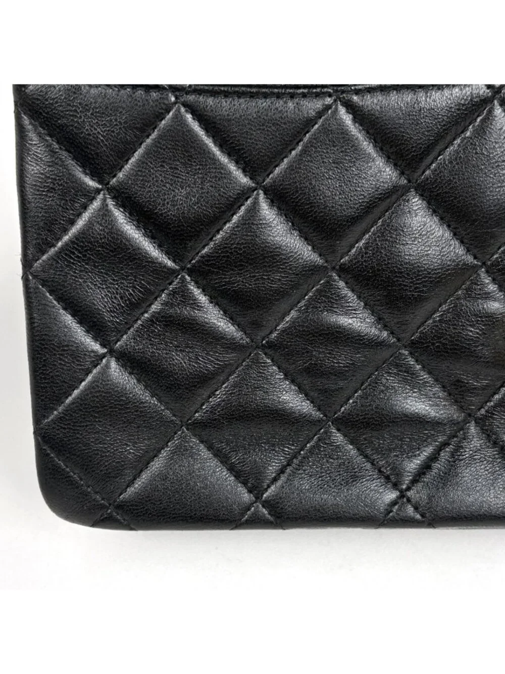 Chanel Shoulder Bag Quilted Double Flap CC Logo Leather Black
